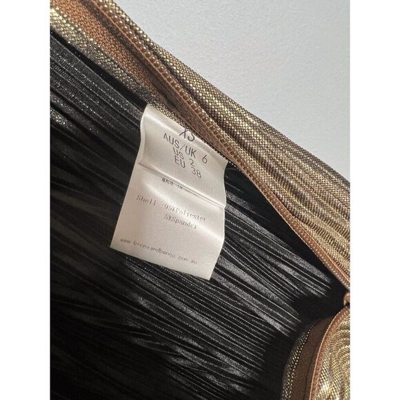 NWT Bronx and Banco Florence One-Shoulder Gown XS Gold Maxi Dress - Picture 11 of 14